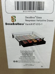 DecoBrothers KT-010-1 Glass Nespresso Vertuoline Capsule Storage Drawer 20 Cup b - Picture 1 of 3