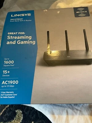 Linksys Max Stream Dual Band AC1900 WiFi 5 Router, Black (EA7430) - Image 1 of 2