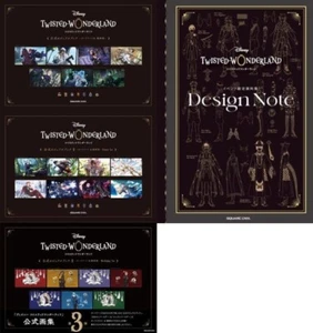 Disney Twisted Wonderland Official Visual Book 1,2,3 + Design Note Set Art - Picture 1 of 5