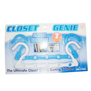 4 packs (8) CLOSET GENIE SPACE SAVING CLOTHES HANGER SET CARAVAN MOTORHOME BOAT - Picture 1 of 2