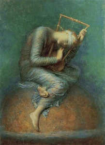 Vintage Repro Postcard: Blindfolded Women W/ Harp - Hope by George F. Watts - Bild 1 von 3