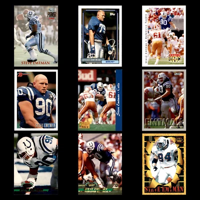Steve Emtman Rookie Lot 9 Diff Football Cards 1992(RC)-1996 IND Colts/Miami NFL - Image 1 of 4
