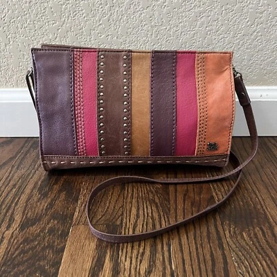 SAK Iris разноцветный кожаный 3-сторонний Demi застежки через плечо наплечная сумка - Изображение 1 из 4