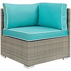 Modway Repose Outdoor Patio Corner in Light Gray Turquoise