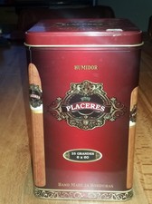Humidor Cigar Tin Box with moisture box PLACERES for 25 6x60 cigars 