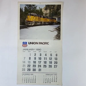 Union Pacific Railroad 1990 12 Month Wall Calendar 12 1/2” x 23” - Picture 1 of 2