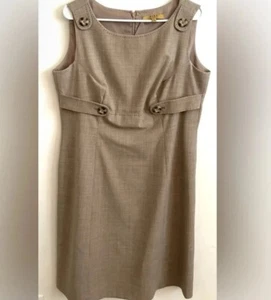 Alex Marie Sleeveless Sheath Tan Dress 14 - Picture 1 of 5