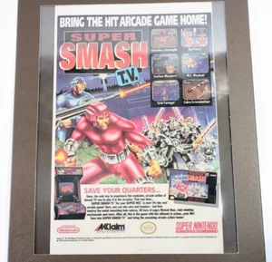 1991 Super Nintendo Laminated Ad for Super Smash TV Framed Gaming Artwork - Picture 1 of 8