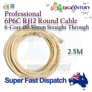 Cable de cobre ADSL para teléfono profesional 6P6C RJ12 ⌀0,5 mm reforzado redondo 2,5 m - Imagen 1 de 1