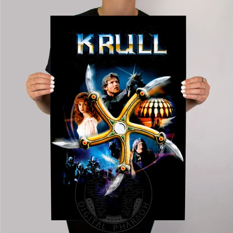Krull 80s Fantasie Film Metall Poster Kunstwerk Sci-Fi Mann Höhle Dekor - Bild 1 von 1