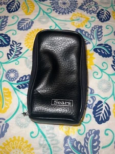 Vintage SEARS Leather Mini Pouch Zipper Bag Storage Case - Picture 1 of 12