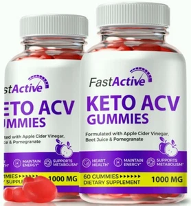 (2 Pack) Fast Active Gummies, FastActive Keto ACV Advanced Weight Loss Gummy - Picture 1 of 8