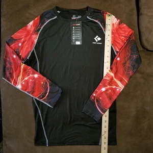 CODY LUNDIN COMPRESSION RASHGUARD SHIRT MMA LONG SLEEVE XL BLACK RED BUTTERFLY - Picture 1 of 10