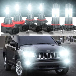 Para For Jeep Compass 2011 2012 2013 - Faros LED +Kit de bombillas antiniebla 6x - Picture 1 of 12