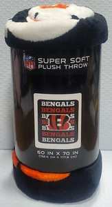 Cincinnati Bengals Plush 60" by 70" Pegasus Micro Raschel Throw Blanket - NFL - Picture 1 of 1