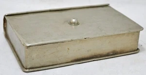 Antique Brass Supari Betel Nuts Box Original Old Hand Crafted Nickel Coated - Picture 1 of 10