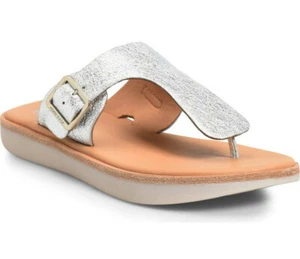 Nuevo en caja Kork-Ease Belmont Cuero Correa Tanga Plataforma Sandalia Talla 9 Plata Metálica - Imagen 1 de 12