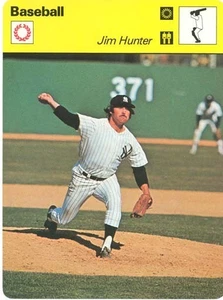 JIM "CATFISH" HUNTER - 1977 Sportscaster Card #14-10 - NEW YORK YANKEES - Picture 1 of 2