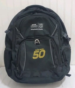 NFL Superbowl 50 (L) Adult Black Backpack Marriott Rewards Broncos Panthers EUC - Picture 1 of 15