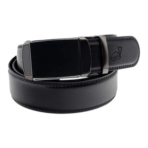 QHA Mens Ratchet Leather Belt Automatic Buckle 35mm Wide Q30 - Picture 1 of 7