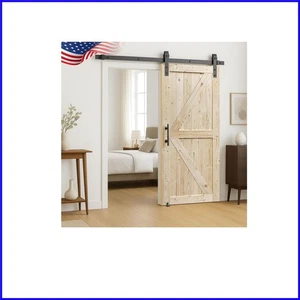 Natural Spruce Unfinished Barn Door 30 in x 84 in - Rustic Style & Durability - Picture 1 of 7