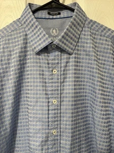 Bugatchi Uomo Sz XXL Dots Flip Cuff Long Sleeve Plaid Cotton Shirt 1H78 - Picture 1 of 7
