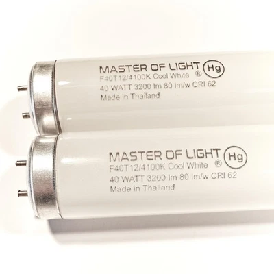 F40CW (paquete de 2) 4 pies tubo fluorescente bombilla 40W 40 vatios T12 blanco frío 410... Foto 1 de 4