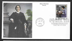 CIVIL WAR MARY CHESTNUT DIARIST 1995  MYSTIC CACHET FDC UNADDR - Picture 1 of 1