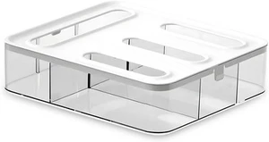 Food Storage Bag Organizer, 4 Slot Plastic Sandwich Organizer White/Clear - Picture 1 of 9