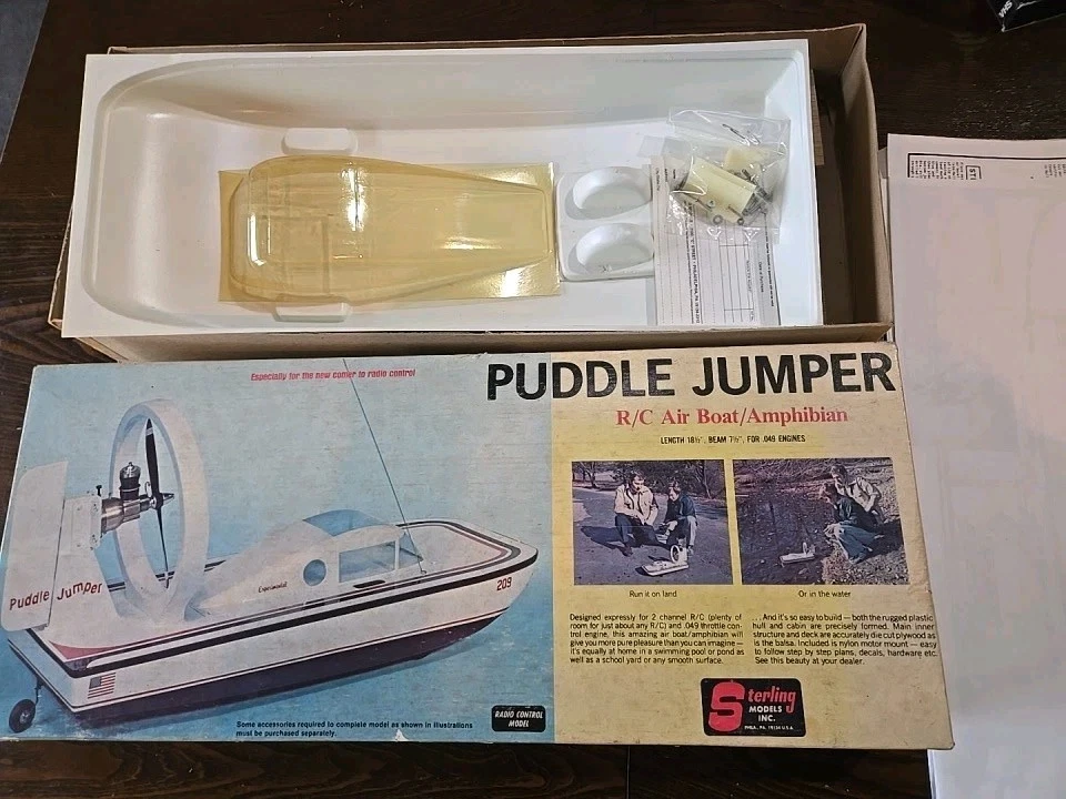 Vintage Sterling Models Puddle Jumper Airboat RC Model Kit B-26 - Image 1 of 4