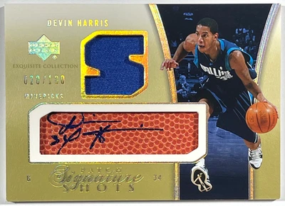 2004-05 UD Coleção Requintada Patch Signature Shots Devin Harris Auto RC/100 - Imagem 1 de 2