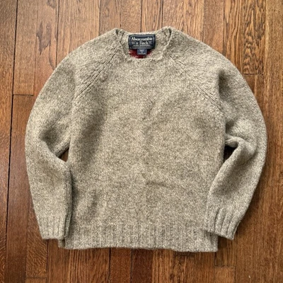 Suéter de lã pesado vintage Abercrombie & Fitch pequeno feito no Canadá Cruz Vermelha - Imagem 1 de 4