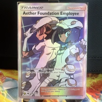 Pokémon TCG Aether Foundation Employee Hidden Fates SV81/SV94 Holo Full Art - Image 1 of 4