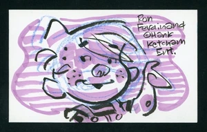 Ron Ferdinand Cartoonist Dennis the Menace signed 3x5 Index SKETCH Card E28348 - Picture 1 of 1