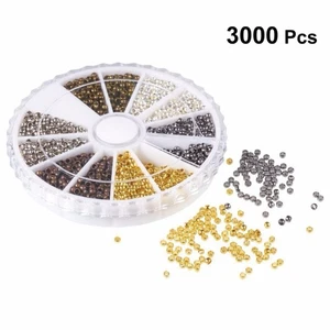  3000 piezas espaciadores de joyería de aleación de metal pequeña columna posicionamiento cuentas fabricación - Imagen 1 de 11