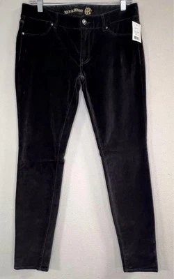Pantalones ajustados Rich & Skinny para mujer talla 30 terciopelo/terciopelo gris oscuro nuevos con etiquetas Foto 1 de 4