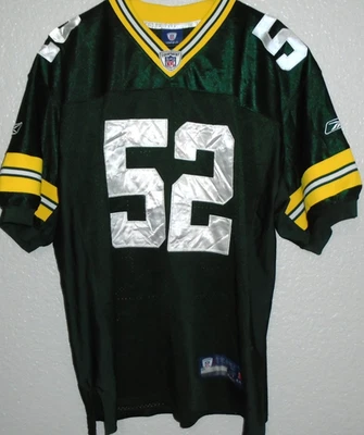 锐步 On Field NFL 绿湾包装工队 #52 Mathews 缝合球衣 50 码 — 第 1/2 张图片