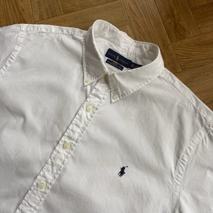 Polo Ralph Lauren Shirt Mens White Short Sleeve Size 2XL XXL Featherweight Twill - Picture 1 of 16