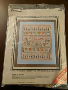 Vogart Crafts Crewel Creative Stitchery Kit 511D WELCOME Sampler fits 16"x20"  - Picture 1 of 3