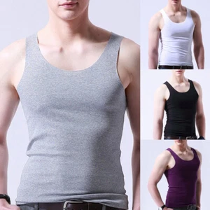 Herren Sommer Eis Seide ärmellos Weste Tank Top atmungsaktiv Fitnessstudio Sport Training - Bild 1 von 59