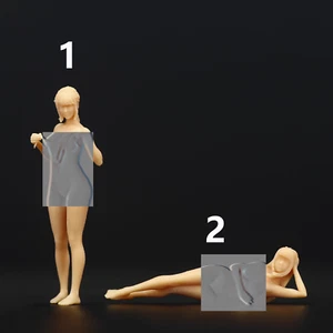 3D print 1/64 1/43 sexy sleeping girl Unpaint fit 1:64 1:43 car diorama - Picture 1 of 5