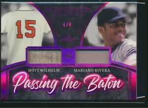 2020 Leaf In the Game Used Mariano Rivera Hoyt Wilhelm 4/4 Passing the Baton