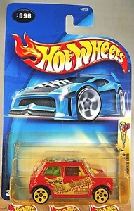 2003 Hot Wheels #96 Crazed Clowns 2/5 MORRIS MINI Red w/Yellow 5Dot Spoke Wheels - Picture 1 of 6