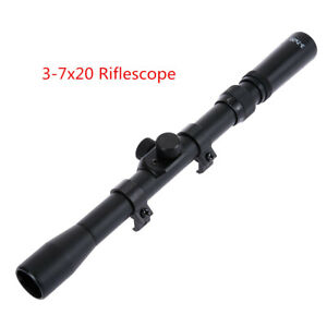 HOT 3-7x20 Scope with Ring Mounts for Hunting Rifle / Air Gun / Crossbow Scopes