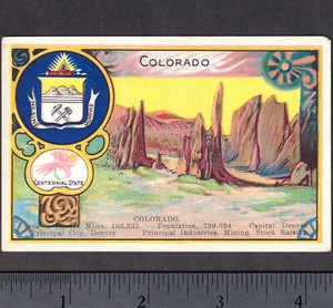 Colorado 1910's Garden of the Gods Mine Mrs Smiths Bread Advertising Trade Card