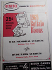 1969 Official Baseball Magazine Score Card Buffalo vs Toledo