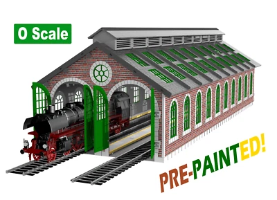 LS-551 O Gauge Steam Era Engine House Pre-painted Kit for Model Trains, Railways - Image 1 of 3