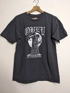 Vintage Obey Shirt Mens Medium Black Death Grim Reaper We Own The Night Rare Y2K - Picture 1 of 10
