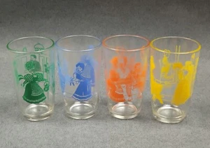 4 Hazel Atlas Glass Vintage MCM Kraft 1953 Swanky Swig Tumblers Bustlin Betsy - Picture 1 of 12
