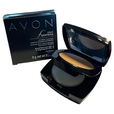 New Avon Ideal Flawless Cream To Powder Foundation SPF 15 Nude C103 NOS - Image 1 of 4